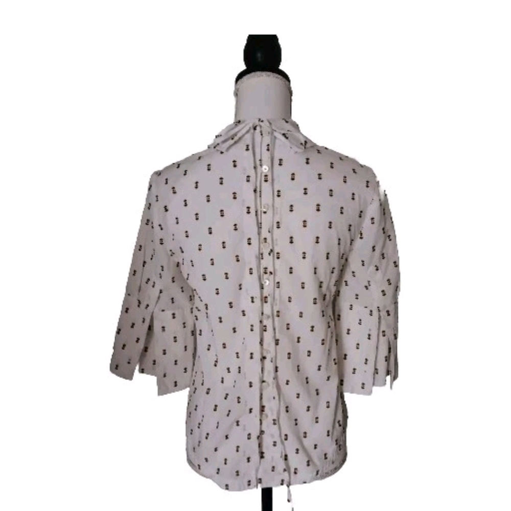 10 Crosby Derek Lam White and Black Patterned Shirt